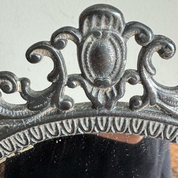 Italian Die Cast Ornate Brass Table Swing Mirror In Silver Finish - Picture 4 of 9